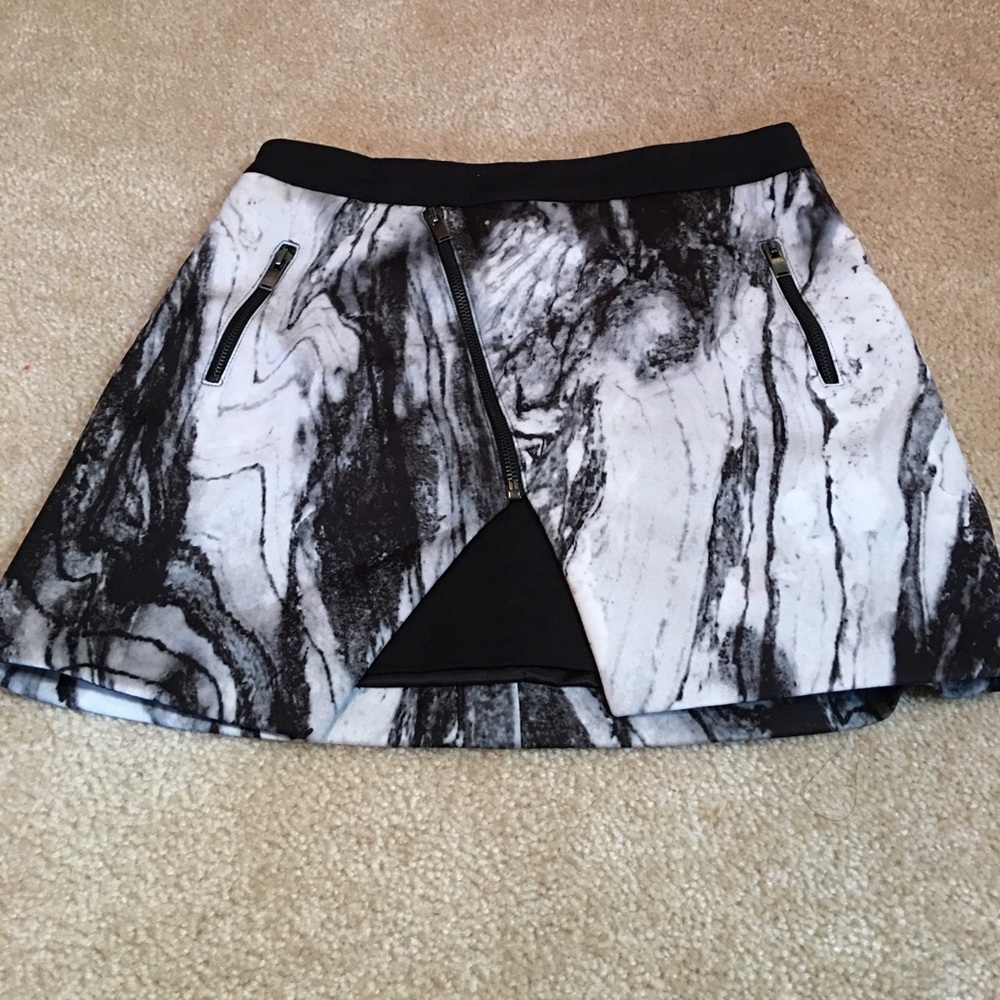 Black and white mini skirt