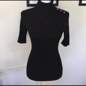 WHBM SHORT SLEEVE TURTLE NECK TOP SZ XS