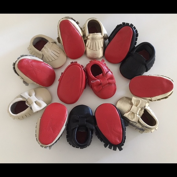 Genuine Leather Moccasins With Red Bottoms - Picture 1 of 4