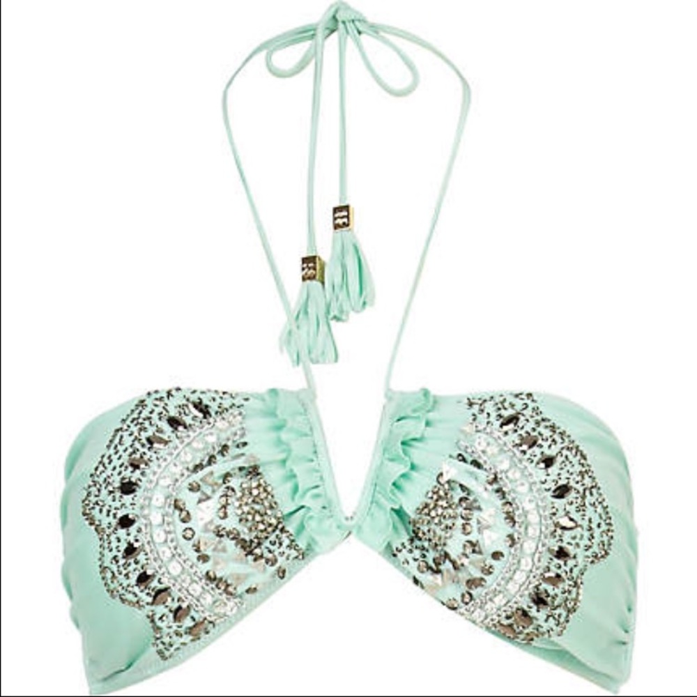 River island bandeau top with tassel strings