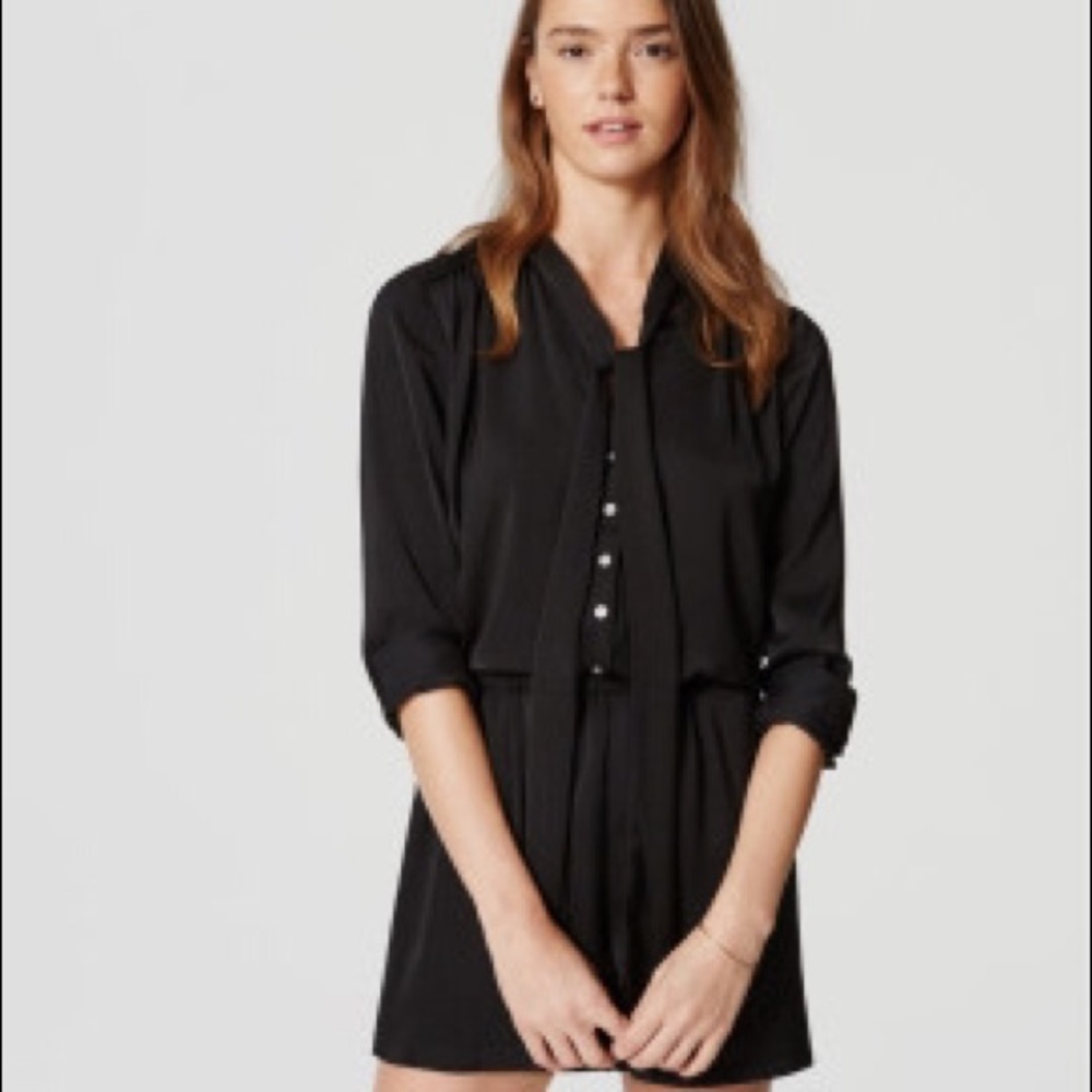 Loft tie neck romper