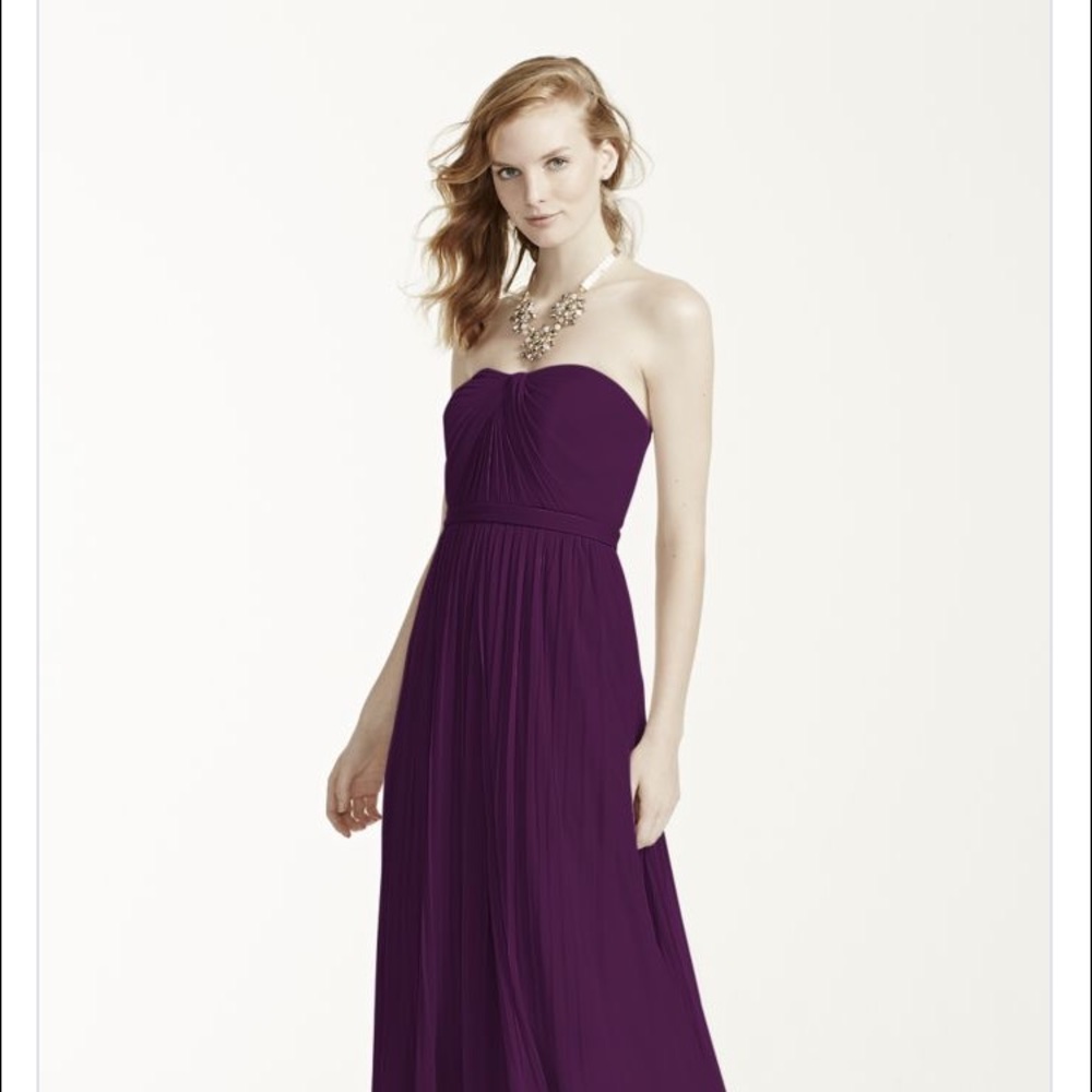 Plum David's Bridal Mesh Versa Convertible Dress