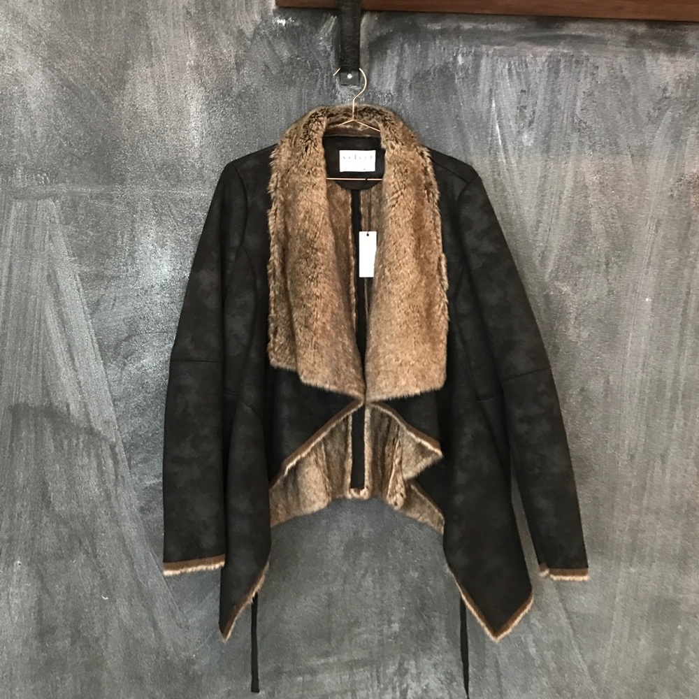 Faux fur/faux suede coat