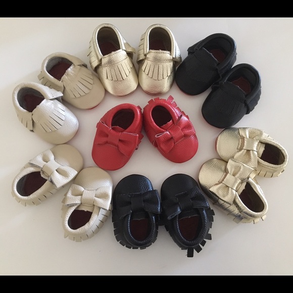 Genuine Leather Moccasins With Red Bottoms - Picture 1 of 4