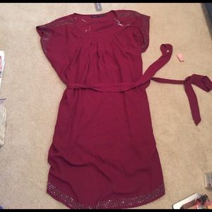 NWT Burgandy dress with beading