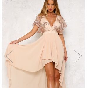 Hello molly close to the edge maxi dress rose gold