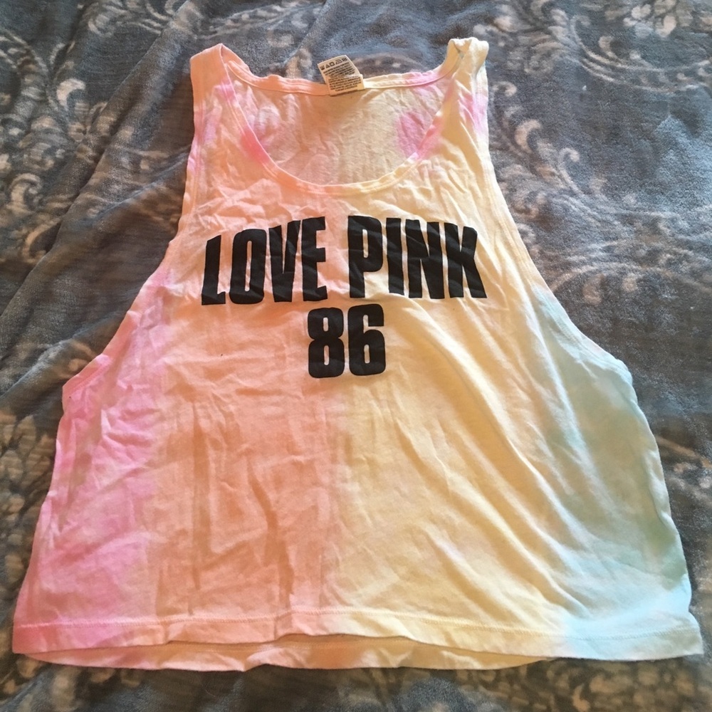 Pink brand tank top rainbow