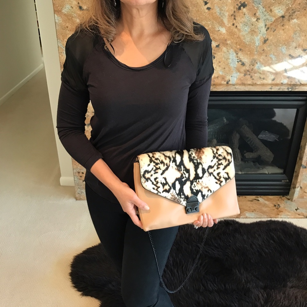 Loeffler Randall Ponyhair lock Clutch with chain