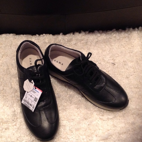 Zara Shoes - NEW ZARA GENUINE 100% LEATHER SNEAKERS... 7 1/2
