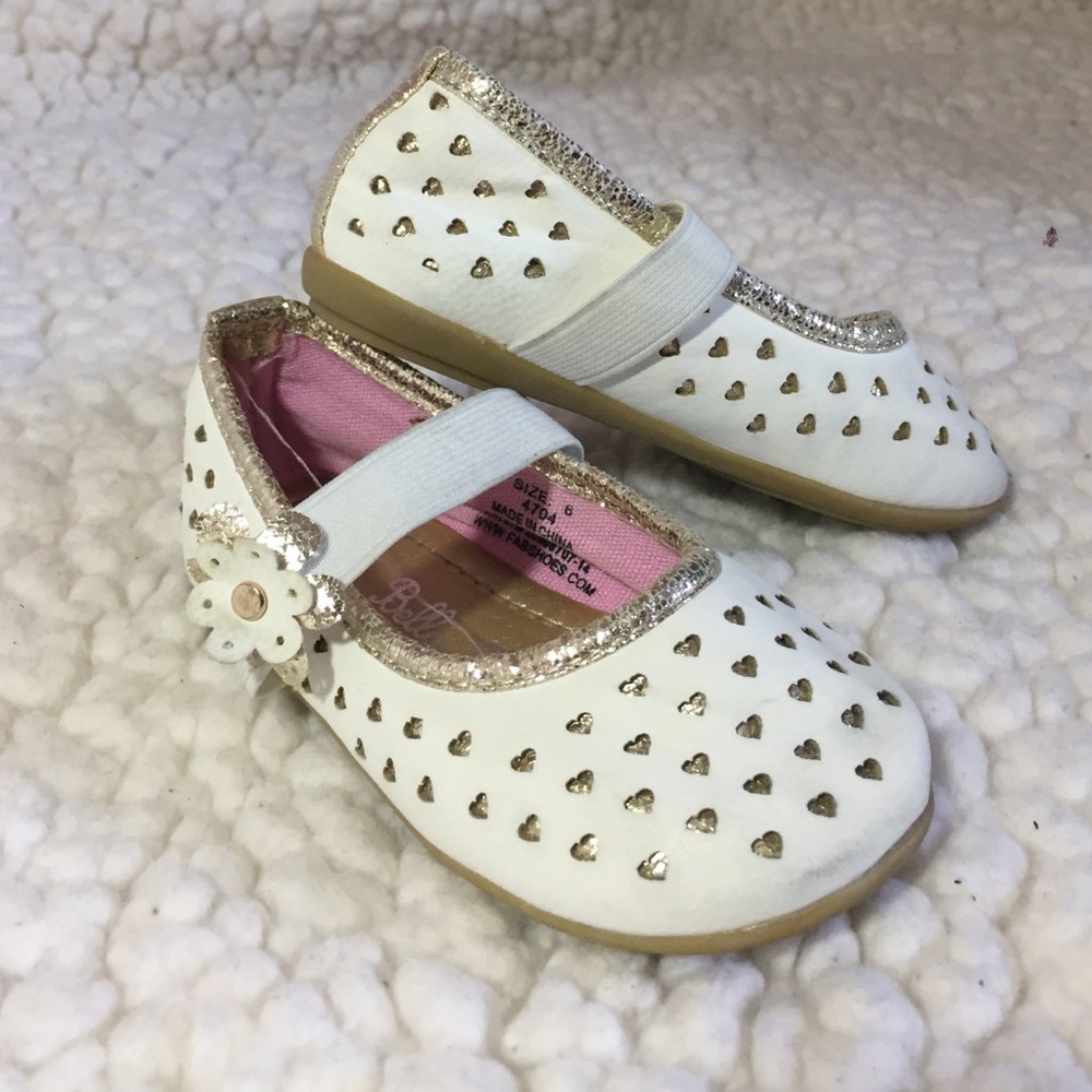 Off White Gold Baby Girl Shoes