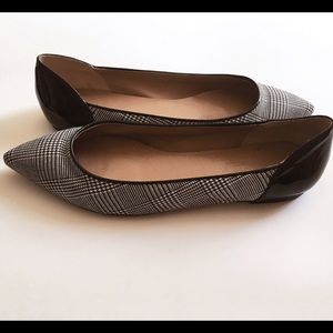 Talbots Plaid & Patent Leather Pointy Toe Flat