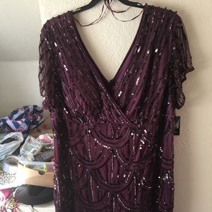 1920's beaded purple sequin dress