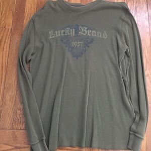 Lucky Brand Army Green XL fitted long sleeve shirt