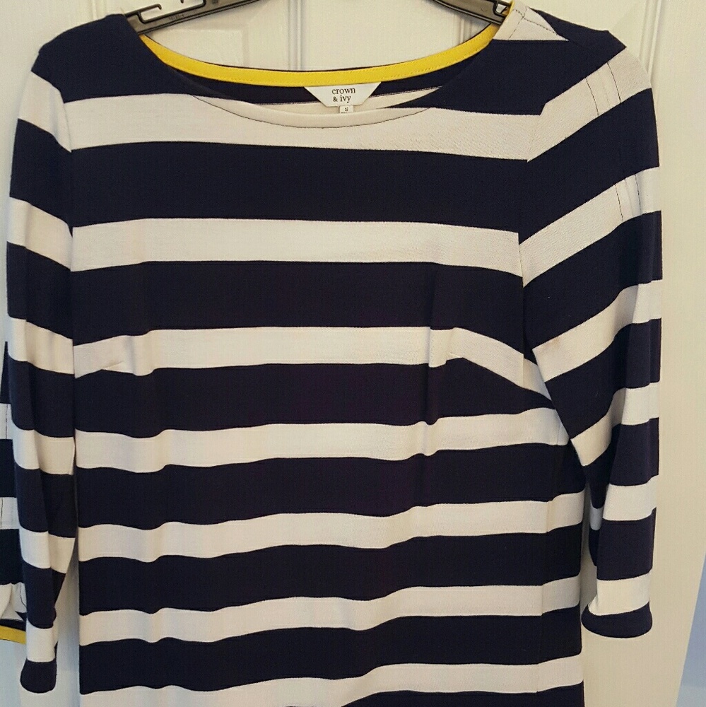 Navy and White Thick Shirt Dress