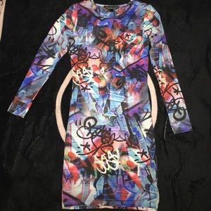 Topshop Grafitti fitted dress