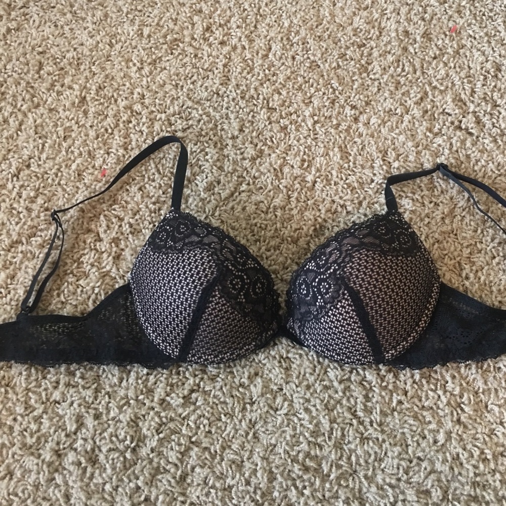Black and Nude Lace Bra