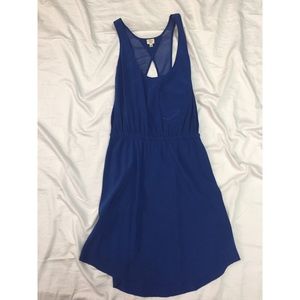 Blue silk dress
