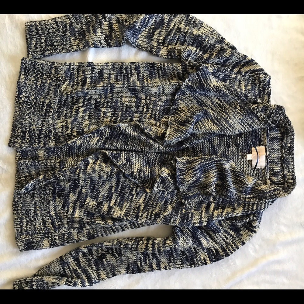 Multicolor blue drape sweater. Size S