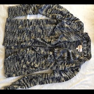 Multicolor blue drape sweater. Size S