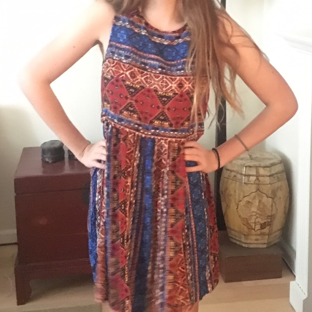 Mid length dress with Aztec pattern