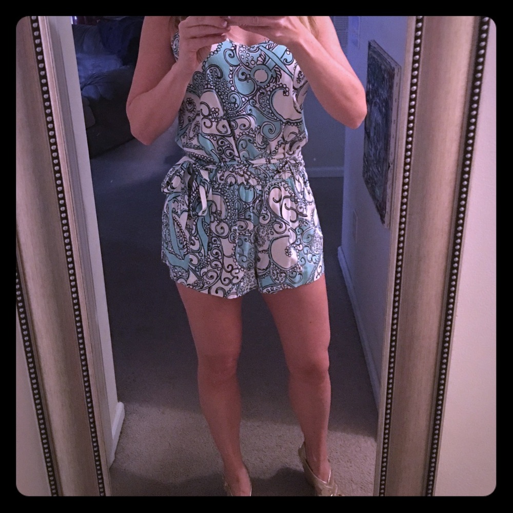 Lilly Pulitzer Deanna Romper in Spa Blue