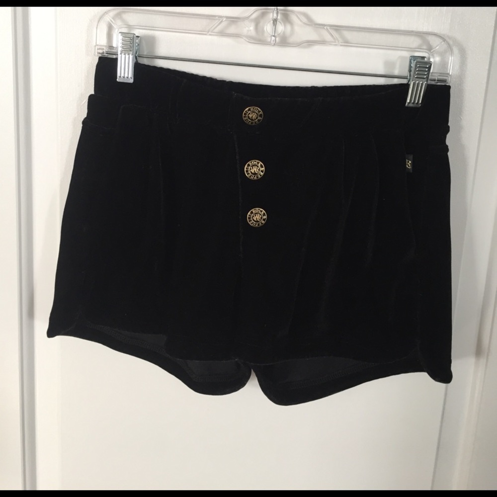 Black velvet shorts