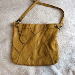 Yellow Fossil Leather Purse