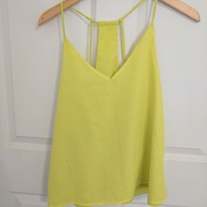 chartreuse razer back cami
