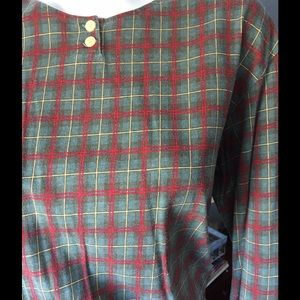 Plaid Long Sleeve Cotton Tee