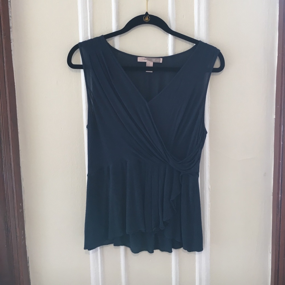 Navy Blue Wrap Top
