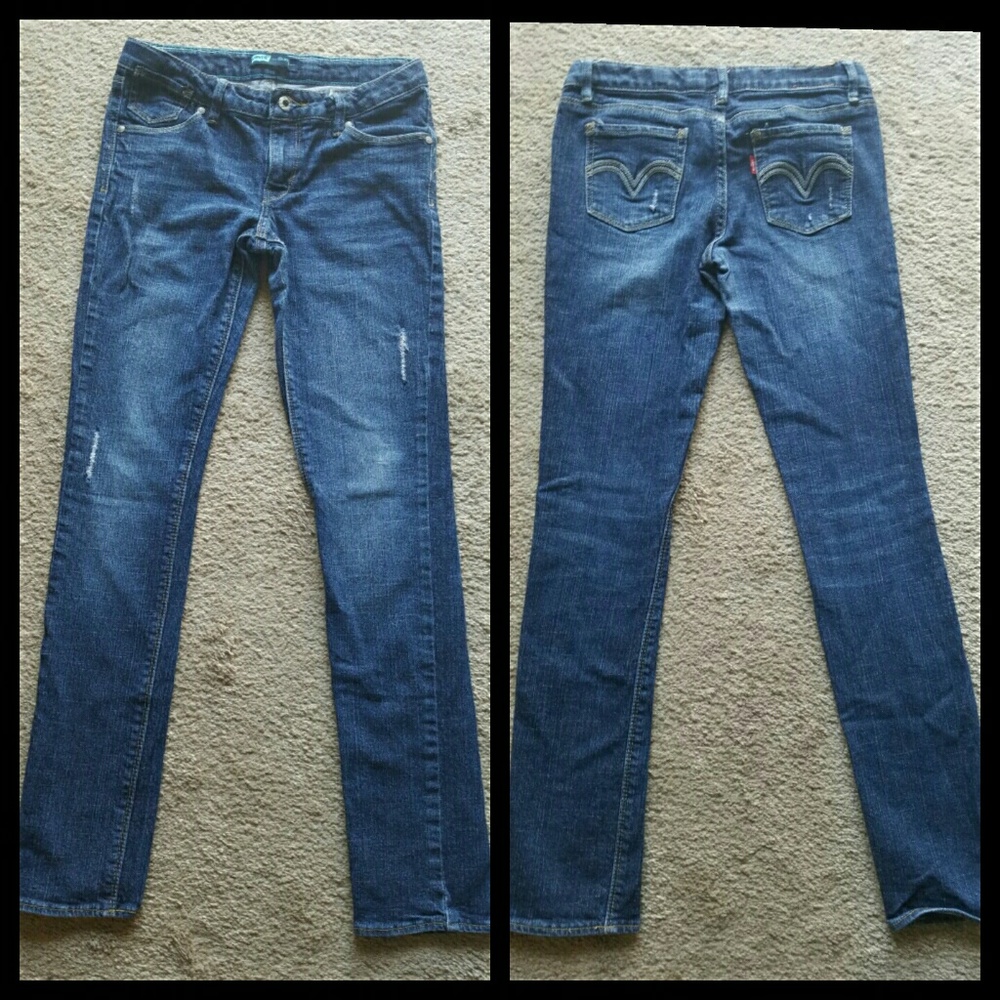 Girls Levis Distressed Skinny Jeans Sz 14