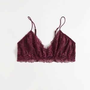 Honeydew / Madewell Lace Bralette in Garnet