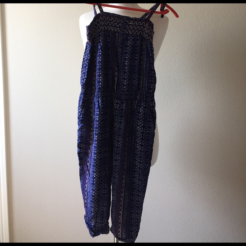 Girls Bohemian Print Jumpsuit with pockets