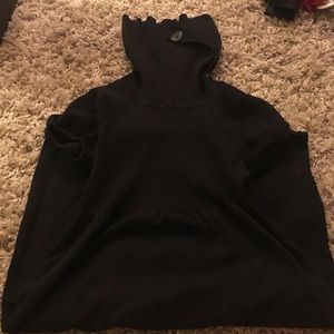 Short Sleeve Turtleneck Sweater Dress