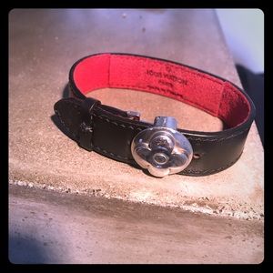 Louis Vuitton Black Leather Bracelet