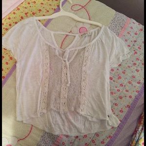 A AND F white lace top