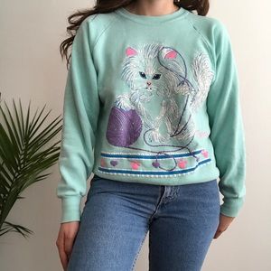 1980's  texas cat sweater