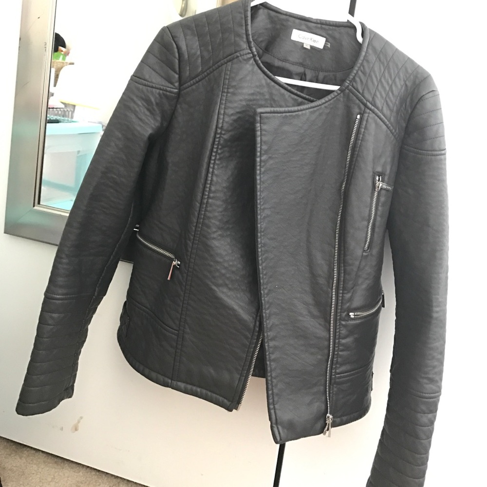 Grey Calvin Klein Moto Jacket