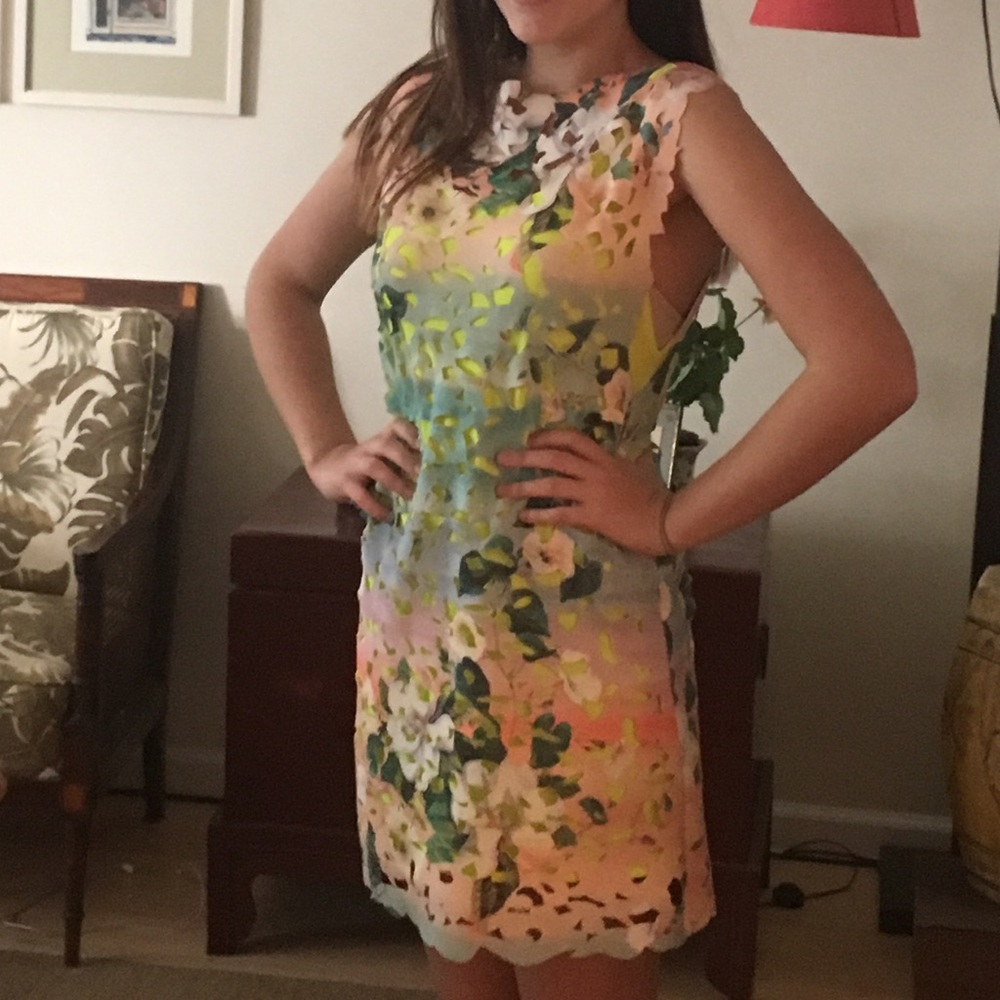 yellow tank top dress see through rainbow dress