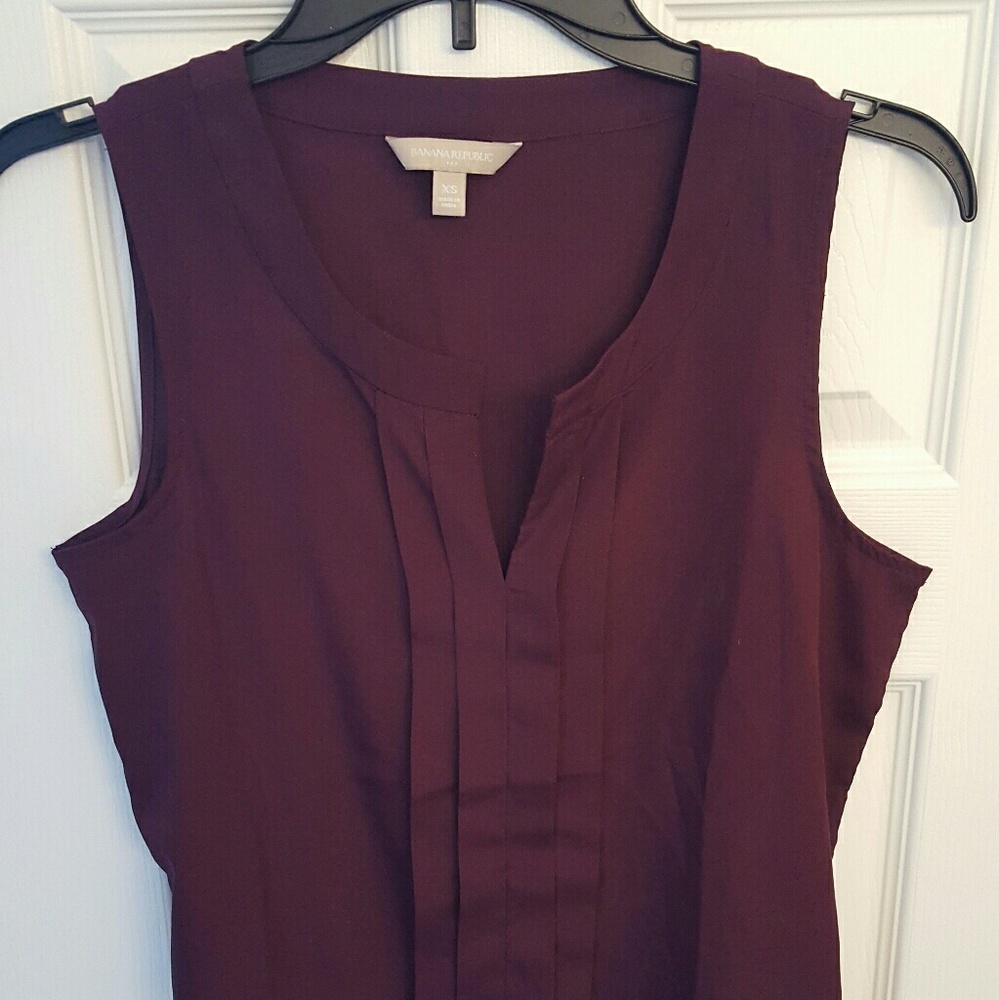 Banana Republic Garnet Pin Tuck Blouse