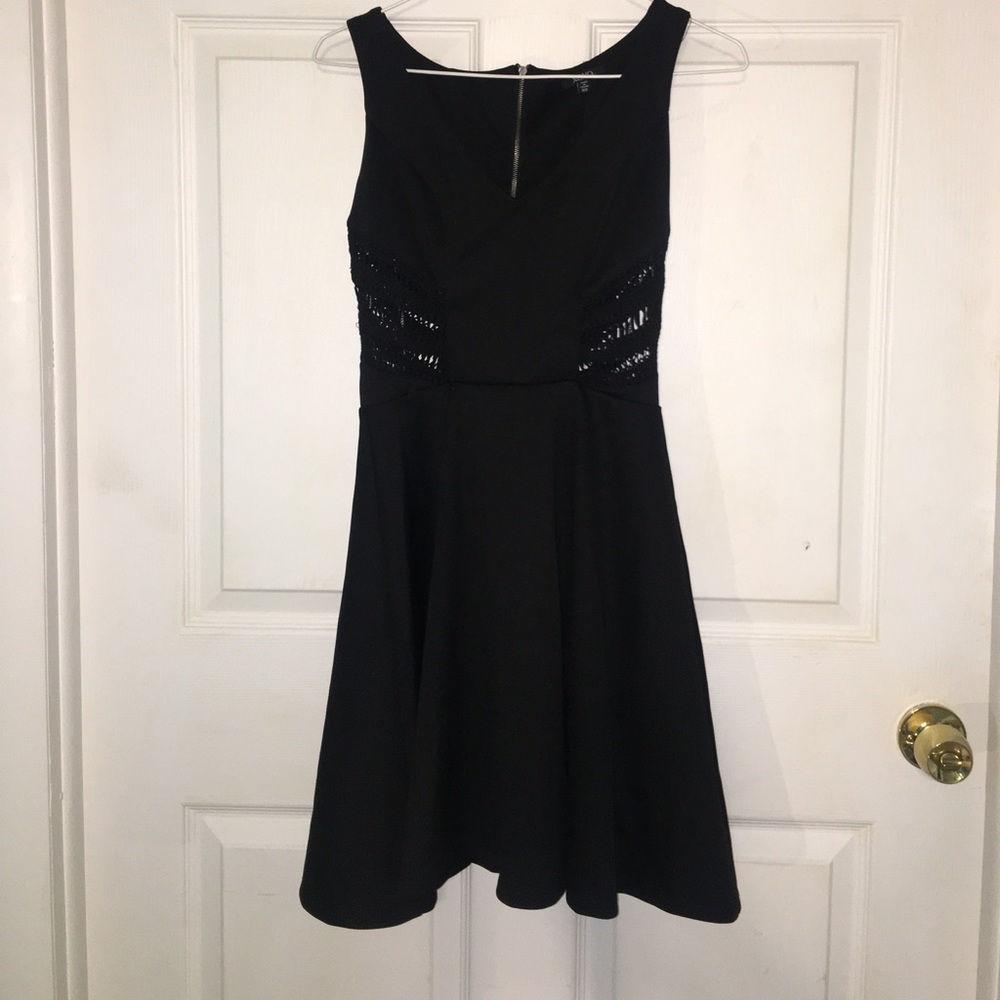 Black cocktail baby doll dress