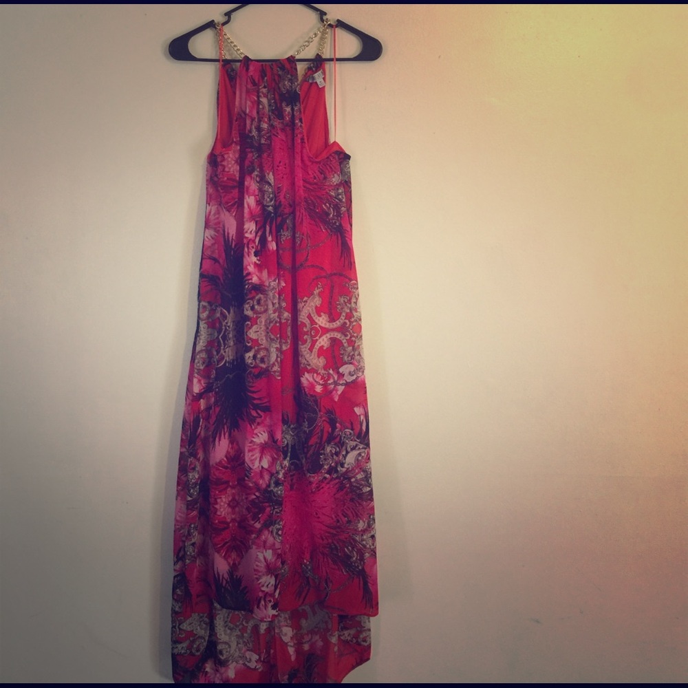 Pretty red maxi dress for spring