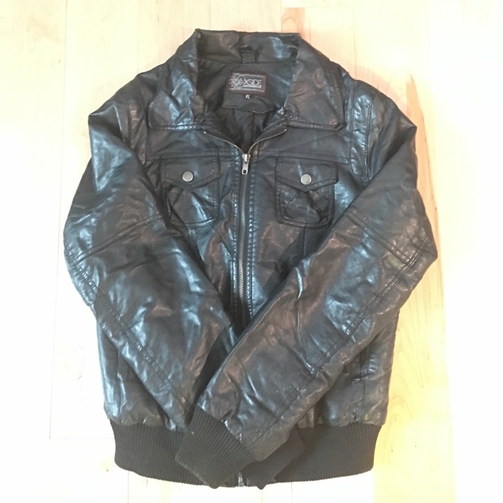 Black leather jacket