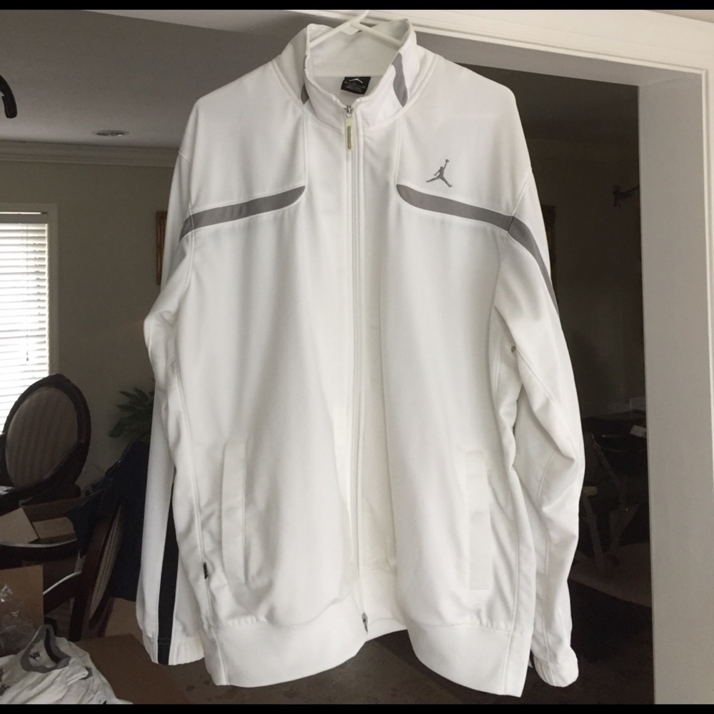 Men's Jordan White Zip Up Sports Jacket