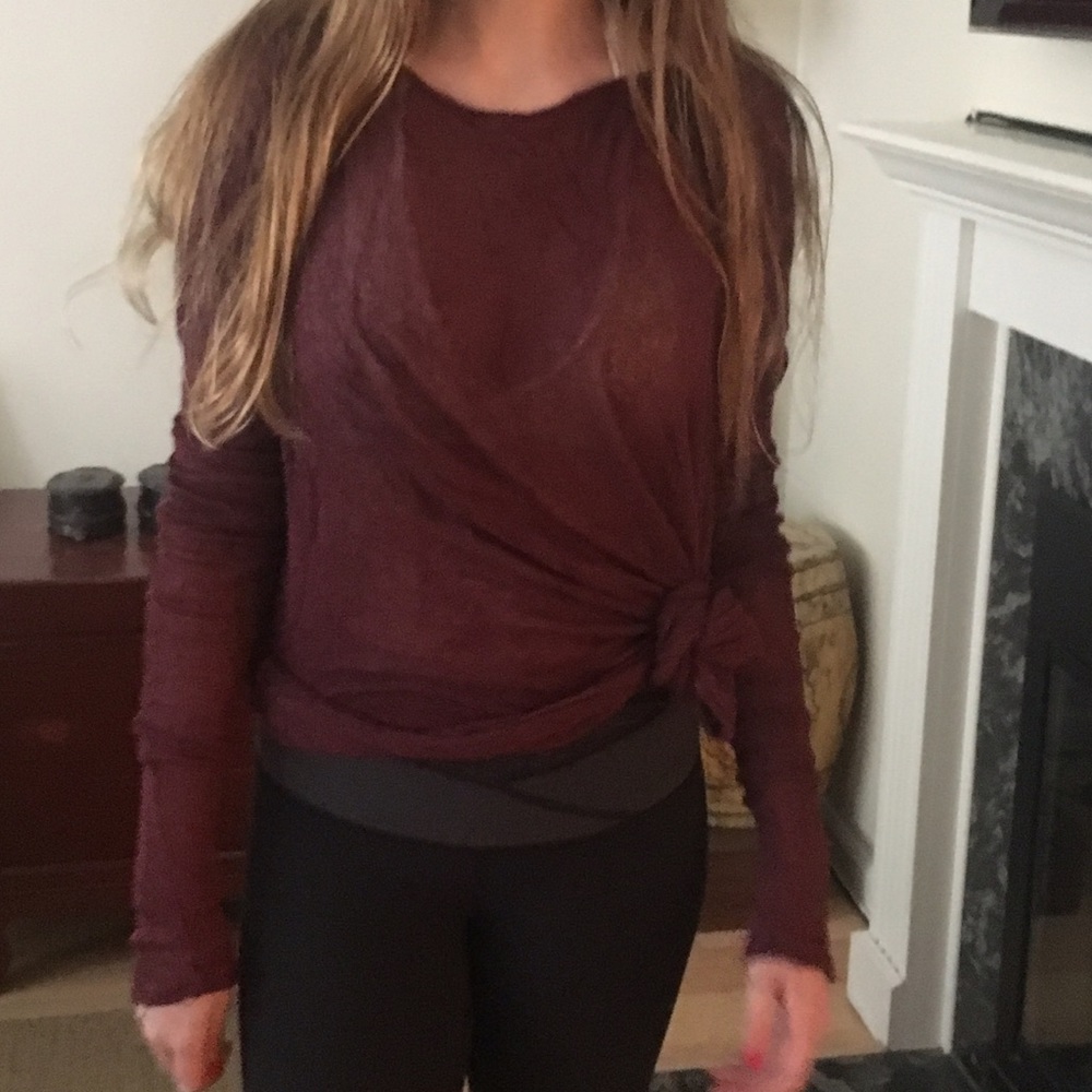 Red extra long sweater