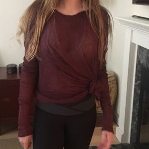 Red extra long sweater