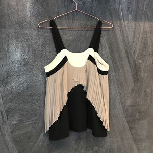 Silk top with pleated detailing