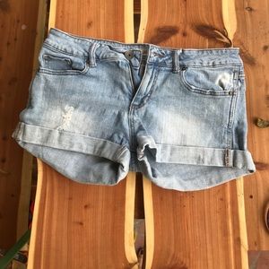 Bullhead black Light stone washed denim shorts