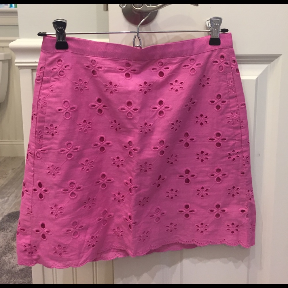 LOFT Pink eyelet skirt