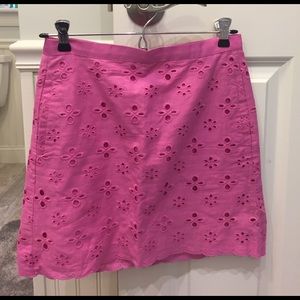 LOFT Pink eyelet skirt